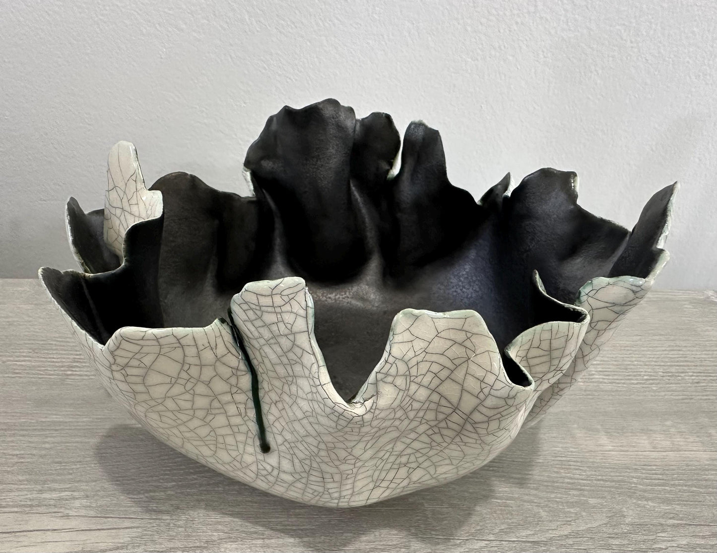 Modern Raku Freeform Sculptural Bowl