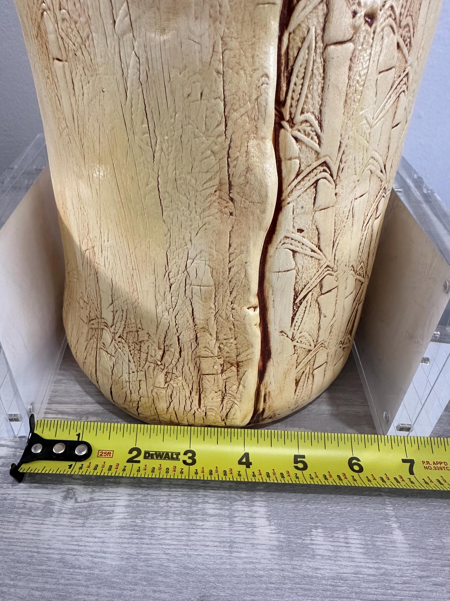 Handmade Bamboo Textured Ceramic Vase